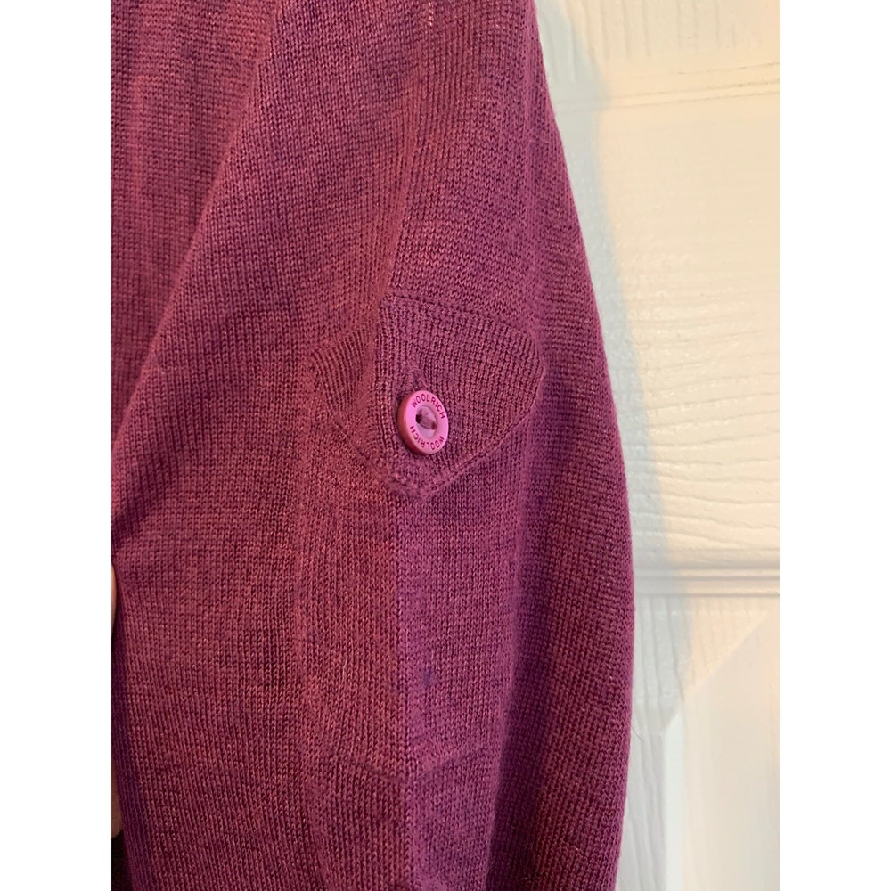 Women's Woolrich Lightweight Wool Blend Pullover V-Neck Sweater Medium Purple - Picture 5 of 7